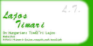 lajos timari business card